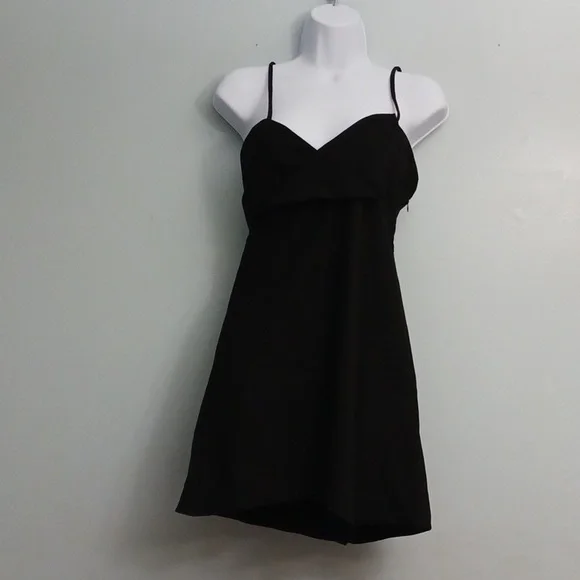 Zara size medium women's black mini dress spaghetti criss-cross strap. - Picture 3 of 17